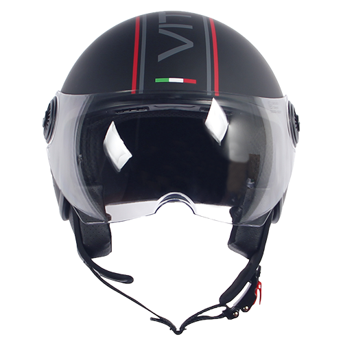 Helm vito jet loreto fashion mat zwart