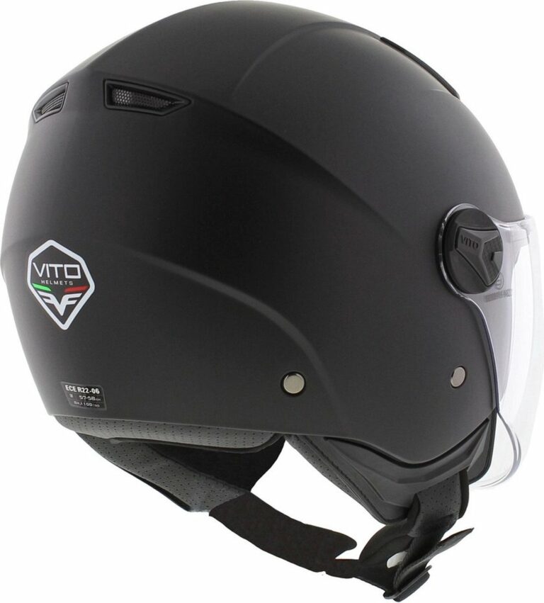 Helm vito moda mat zwart lang vizier