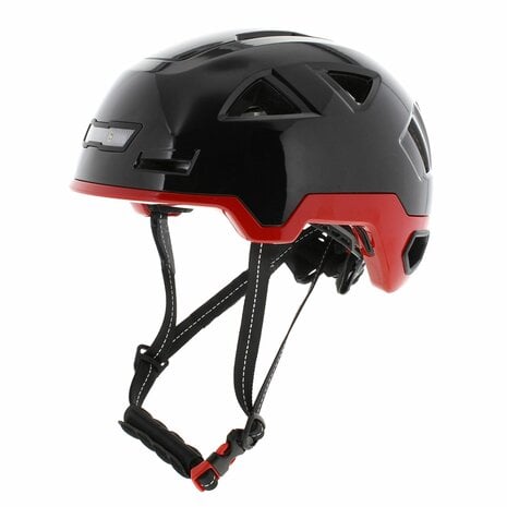 HELM Vito E-City helm glans zwart rood voor E-bike / Speed Pedelec / Snorfiets